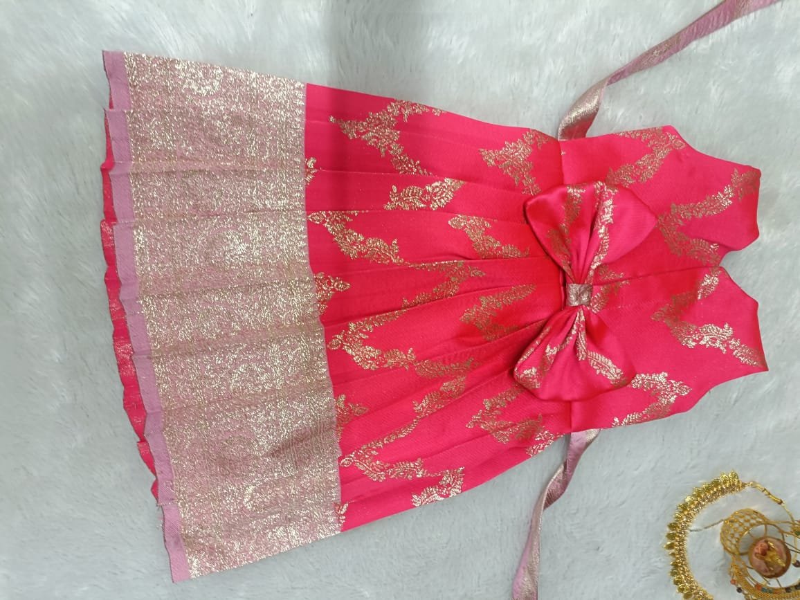 Pink Frock with Peach Border - Image 2