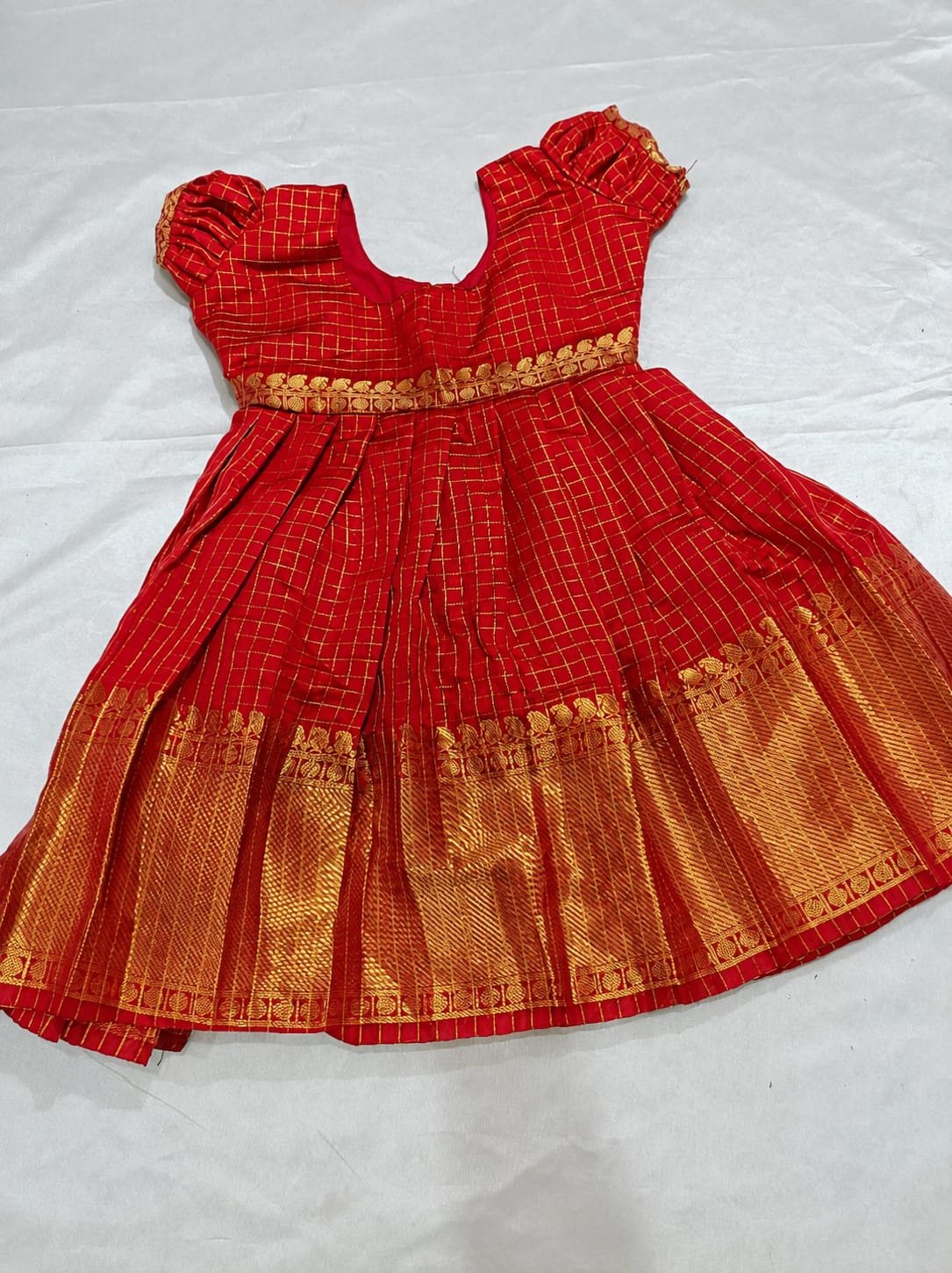 Checks Blue / Red Frock - Image 3